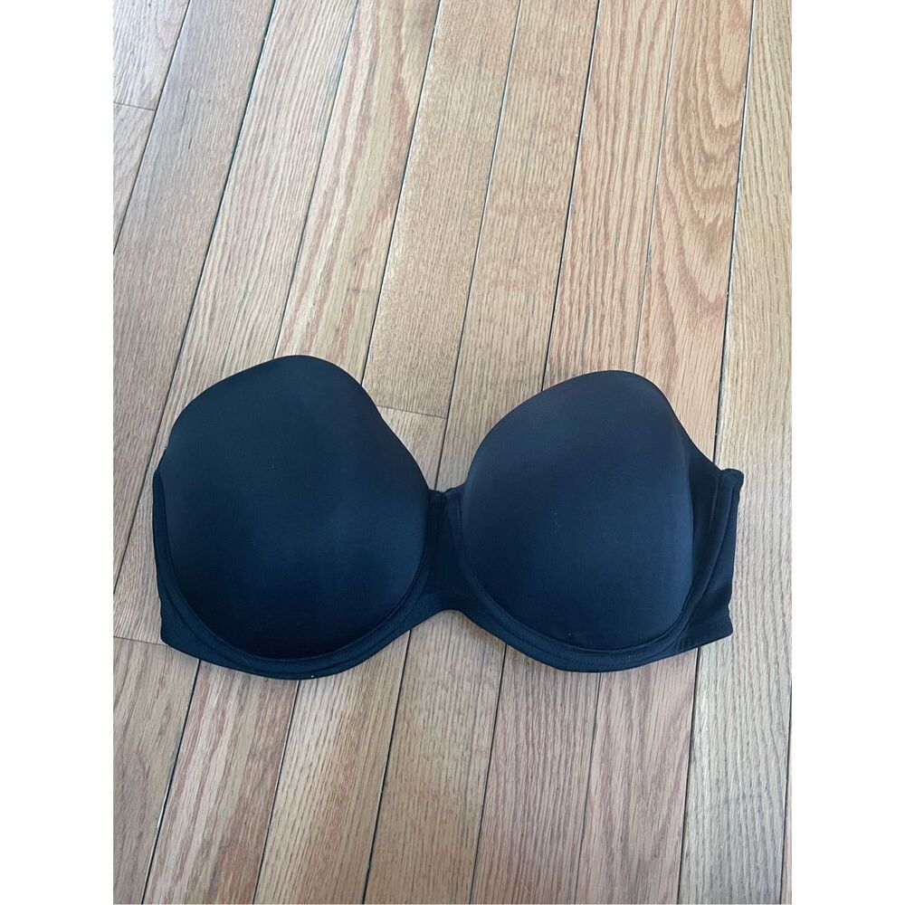 Fruit of the Loom Womens Black Underwire Strapless Padded Bra 38D